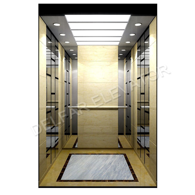 Luxurious marble veneer passenger elevator