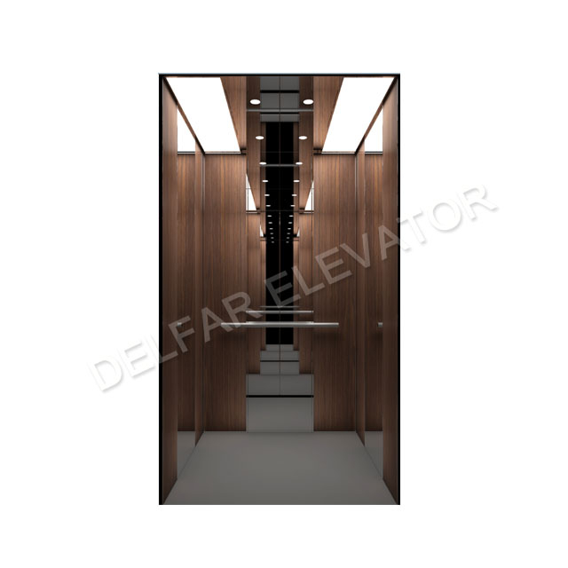 DELFAR walnut wood grain home elevator