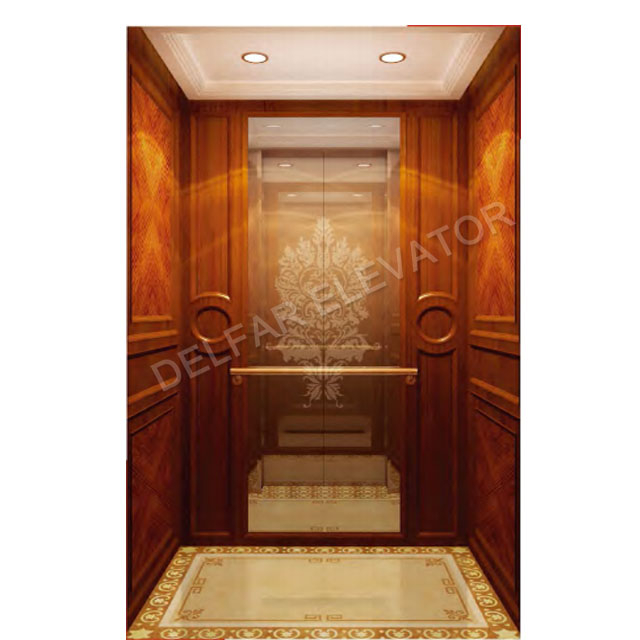 Mirror etched st.st. wooden decoration cabin home elevator