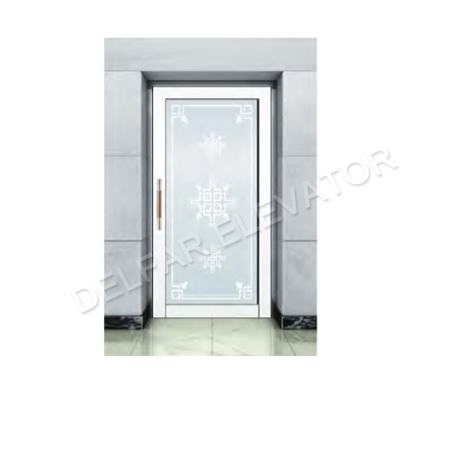 Modern High Quality Art Glass Manual Door with Aluminum Frame