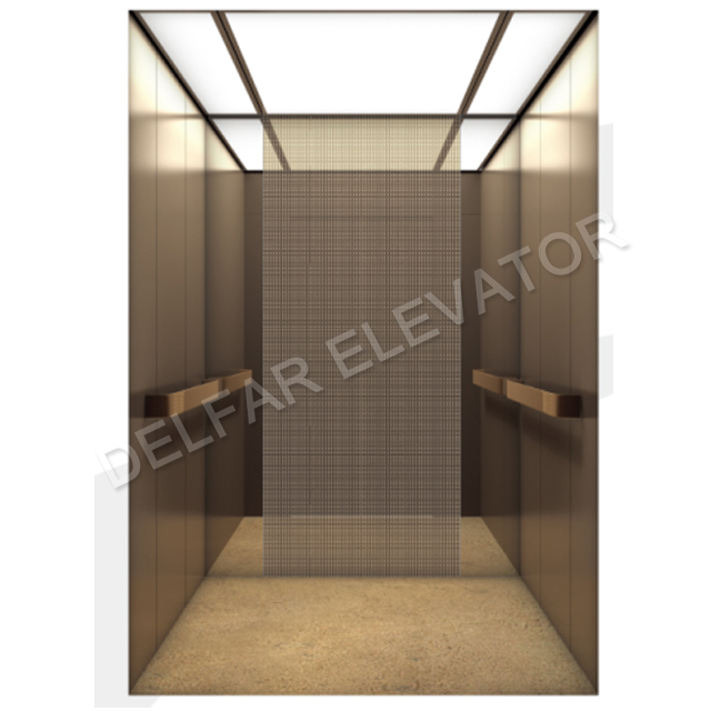 Champagne gold mirror passenger elevator with high quality