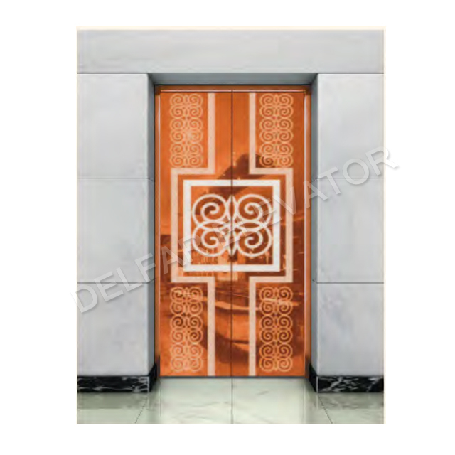 Rose-gold Mirror Etched Stainless Steel Landing Door