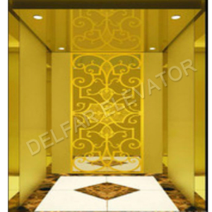 Ti-gold mirror etched st.st.cabin passenger elevator